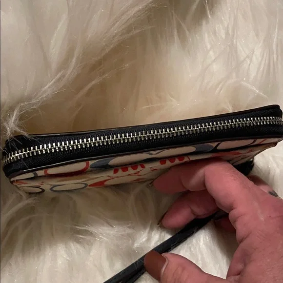 Vintage Coach Bleeker Multi-Colored Zip Slim Wallet/Wristlet - Picture 6 of 10